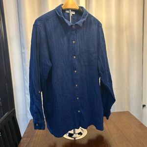 Anne Klein Royal Blue Button Down Shirt